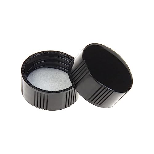 5ML Glass Sample Vial,Amber Borosilicate Glass Liquid Sampling Thread Bottles,18 * 40mm,15-425 Black Screw Caps with PE Liner, pack of 100. - size: 5ML