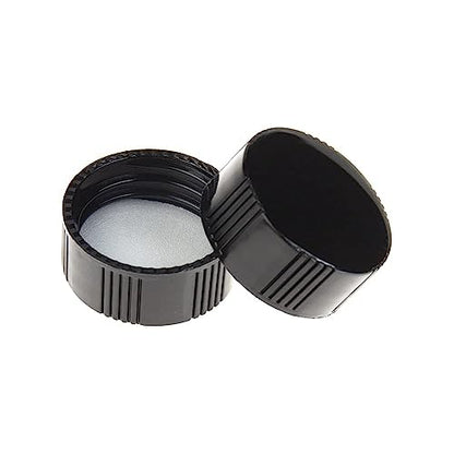 5ML Glass Sample Vial,Amber Borosilicate Glass Liquid Sampling Thread Bottles,18 * 40mm,15-425 Black Screw Caps with PE Liner, pack of 100. - size: 5ML