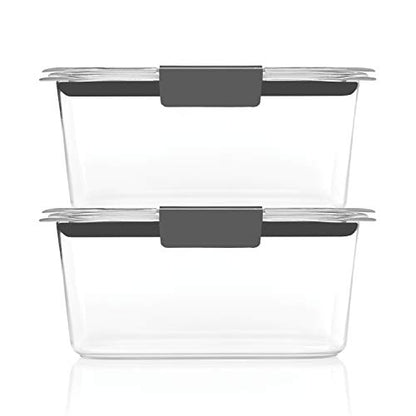 Rubbermaid Brilliance BPA-Free Food Storage Containers, Medium Deep, 4.7 Cup, Airtight & Leak-Proof, Microwave & Dishwasher Safe, 4 Count (Pack of 2) - size: 4.7 Cup
