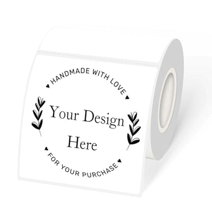White Square Thermal Labels Stickers 3 x 3 Inch, Self-Adhesive Waterproof Square Direct Thermal Labels Stickers, Perforation Line Design- 300PCS - color: White, size: 3 X 3 inch