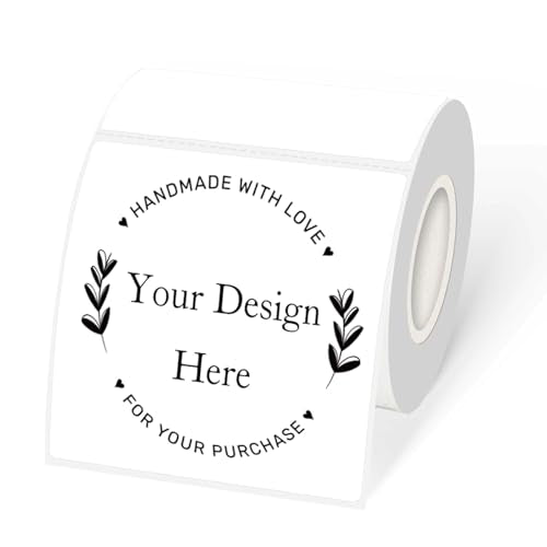 White Square Thermal Labels Stickers 3 x 3 Inch, Self-Adhesive Waterproof Square Direct Thermal Labels Stickers, Perforation Line Design- 300PCS - color: White, size: 3 X 3 inch