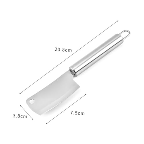 VICASKY 2pcs Stainless Steel Mini Cleaver with Slip Grip Multipurpose Chopping and Cheese Butter Knife for Home Kitchen Rust Resistant Utensils for Food Prep and Catering Use