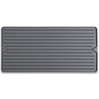 Dish Drying Mat, Elegant Drying Mat for Kitchen Counter, Multipurpose Durable Food Grade Silicone Mat, Non-slip Quick Water Releasing Drying Pad for Dish, 18 x 8.5 Inches Grey - size: 8.5" x 18"