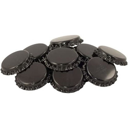 Commercial Craft Beer Bottle Crown Caps Black | Oxygen Absorption Barrier Liner for Brewery Homebrewer Winemaker (100)