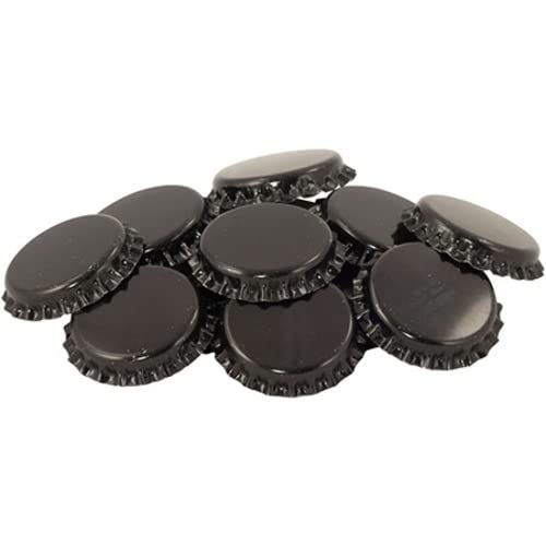 Commercial Craft Beer Bottle Crown Caps Black | Oxygen Absorption Barrier Liner for Brewery Homebrewer Winemaker (100)