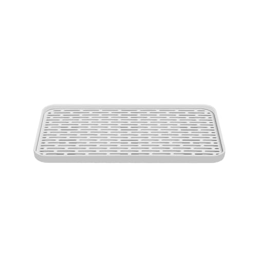 Plastics Drain Tray, Cup & Dish Drying Rack, Drain Board 2 Tier Non Slip Serving Tray with Drainboard Perfect for Sink, Coffee Table, Outdoor (12.2 x 7 x 0.9 in) - color: White, size: 12.2 x 7 x 0.9 in