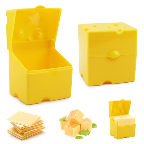 2PCS Sliced Cheese Storage Container, Airtight Lid, Stackable,4in | Durable ABS, Freshness Keeper Lid, Stackable Fridge Organizer, Dishwasher Safe,Each 3.15 x 3.94 x 4.13 In