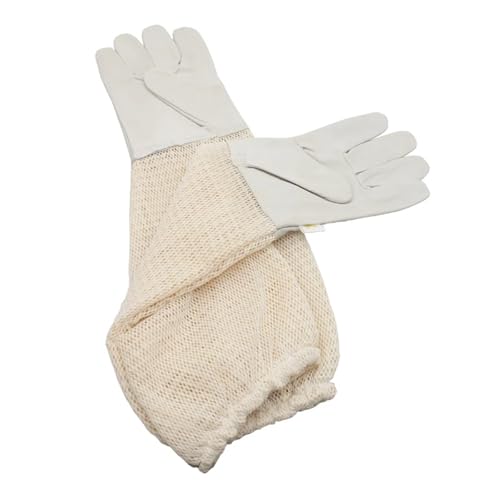 Beekeeping Gloves Ultra Mesh Beekeepers Gloves Three-Layer Net Ventilation Protect Your Hands Fully Ventilated Goatskin Beekeeping Gloves for Beekeepers Protected Supplies(X-Large) - size: X-Large