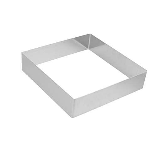 GALPADA Square Cake Ring Stainless Steel Mousse Mold 8.66 X 8.66 X 1.96 in Cake Ring for Baking Pastry Cookies Tiramisu Bread Sandwiches Reusable - size: Size 11