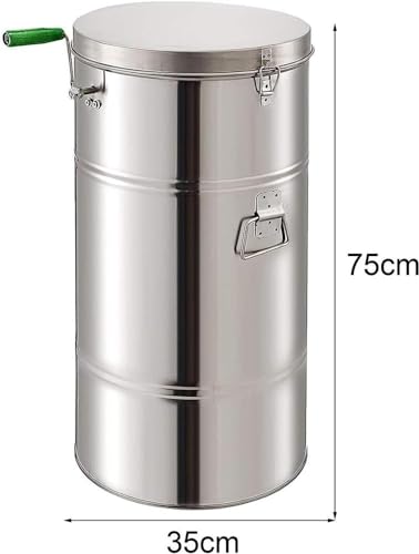 Manual Honey Extractor, 2 Frames Honey Spinner Extractor, 35×75cm Stainless Steel Beekeeping Extraction, Honeycomb Drum Spinner with Lid, Apiary Centrifuge Equipment