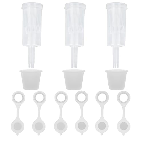 Airlock Set Three-Piece Airlock Drilled #6 Stopper and Grommet for Fermentation, Brewing Wine, Beer Making, Sauerkraut, Pickles, Etc. (3 Pack)