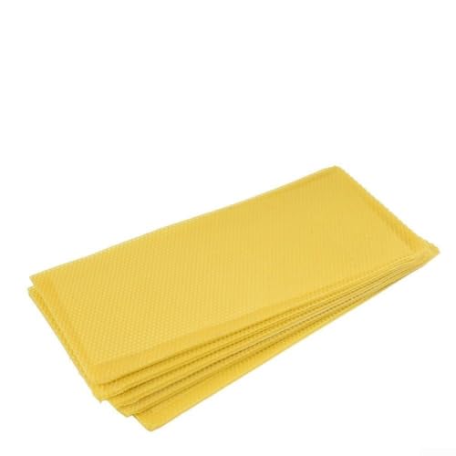 Beeswax Coated Foundation Sheets 10pcs for Deep Langstroth Hives - Plastic Honey Comb Base 8.26x16.65 Inch