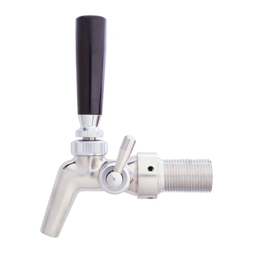 Beer Flow Control Tap, Stainless Steel Core, Adjustable Flow Control Tap for Home Brew or Commercial Keg, Forward Sealing with No Leaks