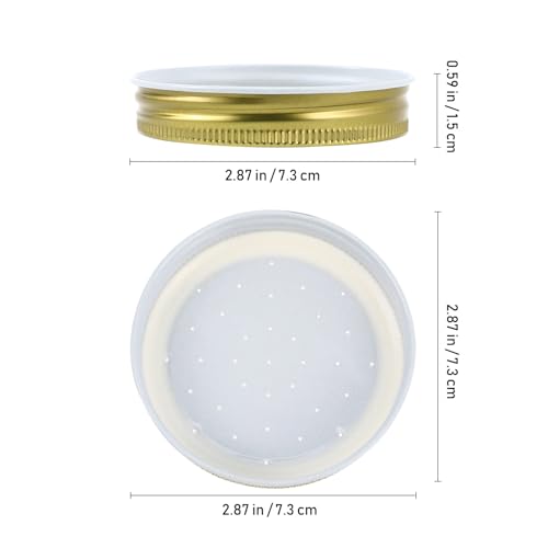 Kisangel 8pcs Metal Bee Feeder, Mason Jar Honey Dipper Lids Replacement Bee Water Dispenser Caps for Beekeeping Supplies