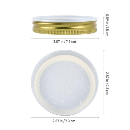 Kisangel 8pcs Metal Bee Feeder, Mason Jar Honey Dipper Lids Replacement Bee Water Dispenser Caps for Beekeeping Supplies