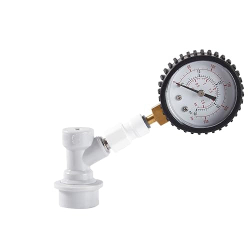 0-40PSI Brew Ball Lock Dial Keg Pressure Quick Tester Corny Beer Barrel Leaking Finder Handy Homebrew Kegging Pressure Tester