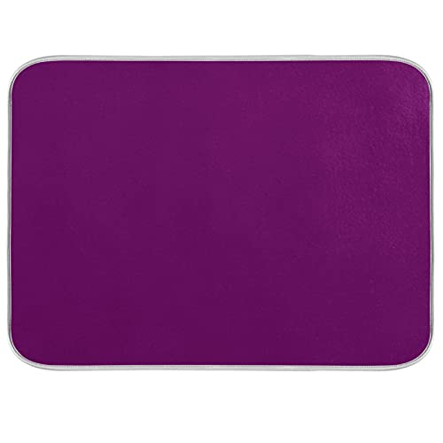 Dish Drying Mat for Kitchen Counter Absorbent Microfiber Dry Dishes Mats Drainer Counter Mat Dark Purple Drying Dish Pad 16 x 18 Inch for Countertops Decor - color: Dark Purple, size: 16 X 18 in