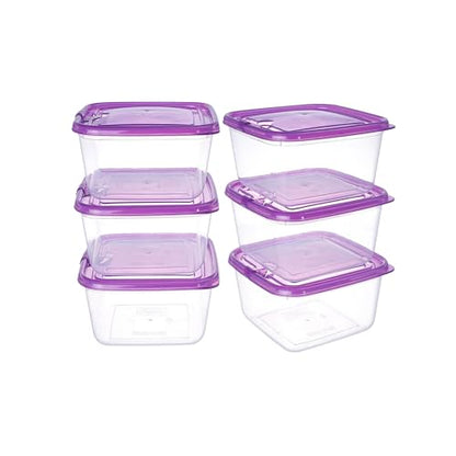 KIGI Airtight Food Storage Containers with Vent Lids for Meal Prep, Lunch, BPA Free, Stackable, Reusable Plastic Containers for Leftovers, Kitchen, Pantry, Fridge Organizer, Freezer Safe (5 Cup 6PACK) - size: 5 Cup | 40 OZ