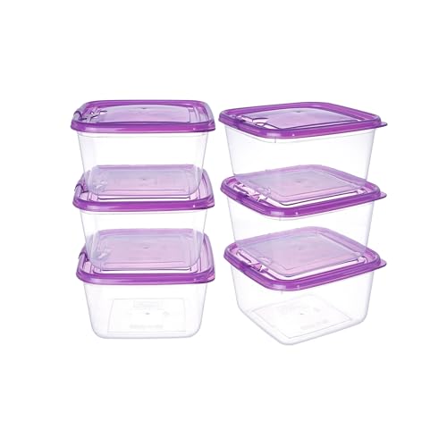 KIGI Airtight Food Storage Containers with Vent Lids for Meal Prep, Lunch, BPA Free, Stackable, Reusable Plastic Containers for Leftovers, Kitchen, Pantry, Fridge Organizer, Freezer Safe (5 Cup 6PACK) - size: 5 Cup | 40 OZ