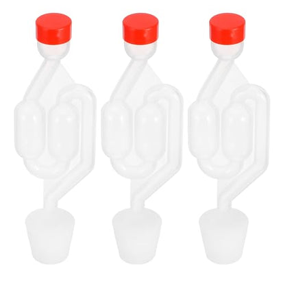 Ipetboom S-shaped Airlock with 6# Stopper for Wine and Beer Fermentation, One-way Valves, Home Brewing Supplies Set of 3 for Wine, Beer, and Pickling