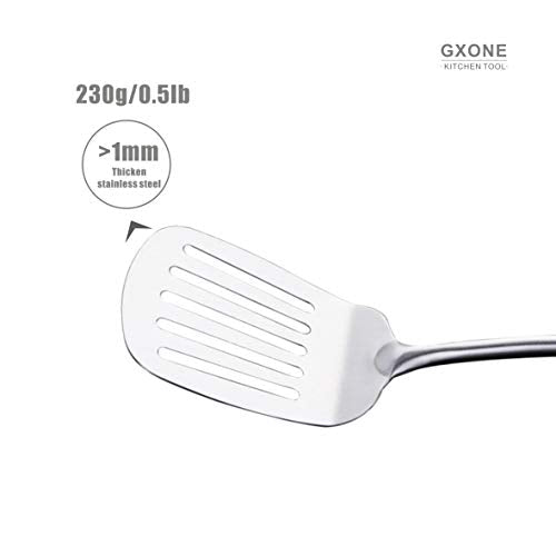 Metal Spatula,304 Stainless Steel Wok Spatula with Heat Resistant Wooden Handle,Silver/15.7Inch - style: Slotted Spatula-wood handle