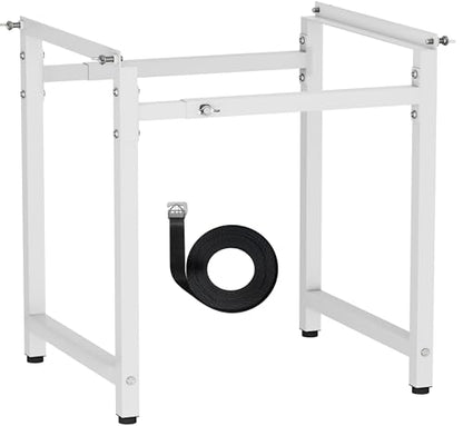 Mondazie Adjustable Metal Bee Hive Stand with 120-Inches Strap for 8 & 10 Frame Beehives Box, 12 to 19 Inches Width Beehive Frame Holder, Heavy Duty Flow Hives Stands Base for Beekeeping, White - color: White - Standard