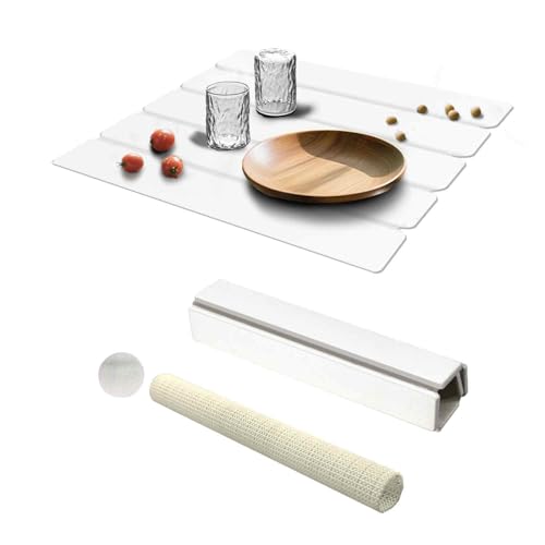 Dish Drying Mat Stone Bath Mat Diatomaceous Earth Stone Drying Mat For Kitchen Counter Sink Bath Mat Quick Dry Non Slip Foldable Dish Drying Rack Mat Small(16"×12" White) - size: 16" x 12"