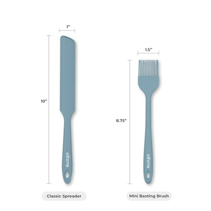 Elihome Mini Silicone Basting Pastry Brush, Cooking Brush for Oil Sauce Butter Marinades, Food Brushes for BBQ Grill Kitchen Baking, Baster Brushes Food Grade, Slate Teal Grey - color: Slate Teal Grey