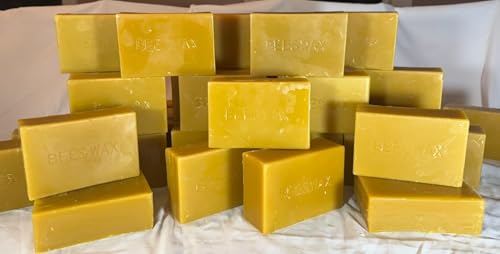 One Pound Spring Blossom Beeswax - Swampland Bees & Co., 100% Natural Florida Beeswax. Ideal for Candles, Aromatherapy, and Cosmetics. Filtered & Hand Poured into One 1lb Bars - size: Bars (1lb)