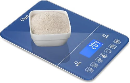 Ozeri Touch III Digital Kitchen Scale with Calorie Counter, 22 lbs (10 kg), Classic Blue - color: Classic Blue