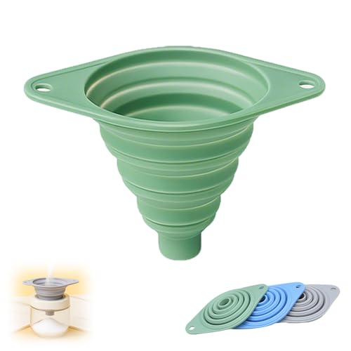 Kitchen Funnel Set, 2025 New Silicone Collapsible Funnel, Portable Small Funnels for Filling Small Bottles, Food Grade Funnels for Kitchen Use (Green) - color: Green