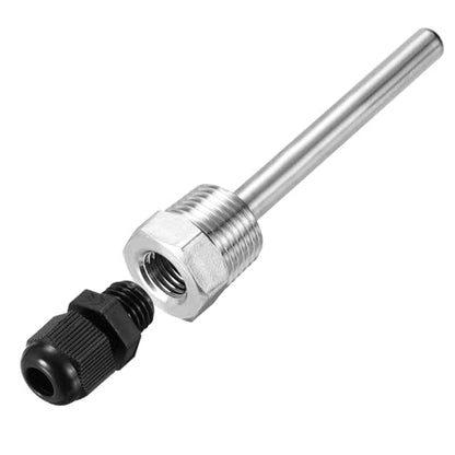 uxcell 8mm Dia G1/2 Thermowell Weldless Stainless Steel 304 with Cable Gland 100mm Length for Beer Fermenter, Black - color: Black, size: G1/2 x 100mm