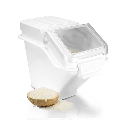 Flour Bin,25 lb Stackable Kitchen Ingredient Storage Container with Lid - Food Pantry Organizer for Flour, Sugar, Rice, Baking,Dog Food Supplies (25lb) - size: 25lb