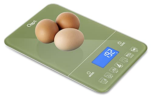 Ozeri Touch III Digital Kitchen Scale with Calorie Counter, 22 lbs (10 kg), Calla Green - color: Calla Green