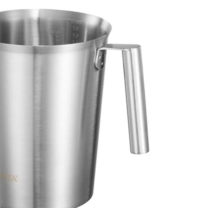 CURTA 18/8 Stainless Steel Measuring Cup with Round Handle and Pour Lip 64 OZ (8 Cup, 2000 ML) - color: Round Handle, size: 64 OZ (8 Cup, 2000 ML)