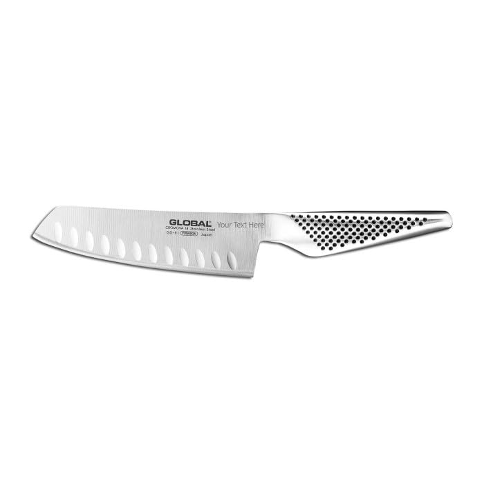 Global GS-91-5 1/2" Hollow Ground Vegetable Knife - Custom Engraved, Personalized - size: 5.5" Engraved