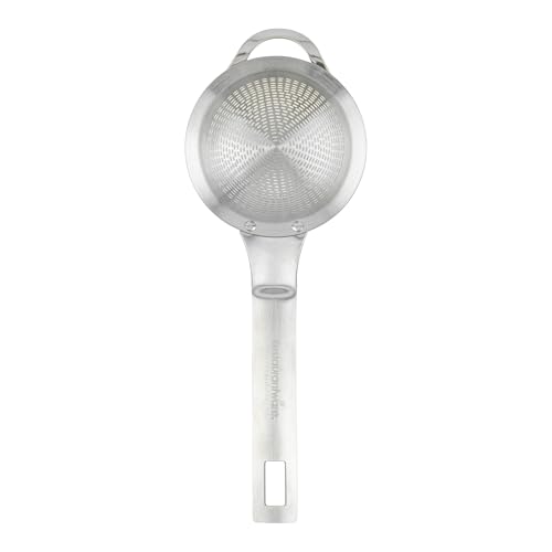 Restaurantware Fine Mesh Strainer - 1 Count - Met Lux 8.27" x 3.15" Stainless Steel Fine Mesh Sieve, Adjustable Tilt Strainer, Hanging Hole, Easy to Clean - Sieve For Flour and Juice - size: 8.25" x 3.25"