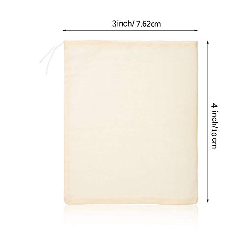 Boao 24 Pcs Spice Cooking Cheesecloth Bags for Straining Reusable Empty Tea Drawstring Soup Muslin Bags(3 x 4 Inch) - size: 3 x 4 Inch