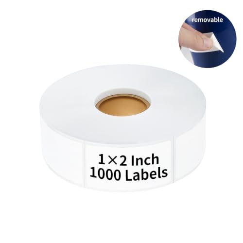 1000 Pcs Blank Removable Freezer Labels, 1x2 Inch Food Storage Stickers, Waterproof Oil Resistant Easy Clean Leaves with Perforation Line for Restaurants, Markets, Food Containers, Jars, 1 Roll - color: Type-e