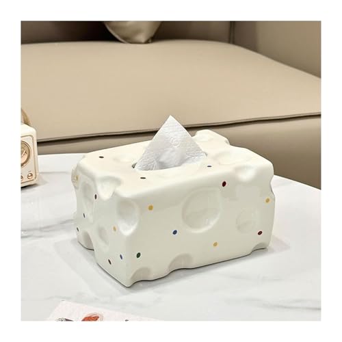 Modern Tissue Holder Ceramic Cheese Box Lid Home Decoration Food-Themed Desktop Storage Tabletop