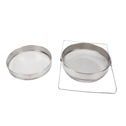BRRNOO Honey Strainer Telescopic Honey Filter Sieve Stainless Steel Double Layer Dual Sieve Expandable Mesh Screen Heatproof Easy Cleaning for Beekeeping