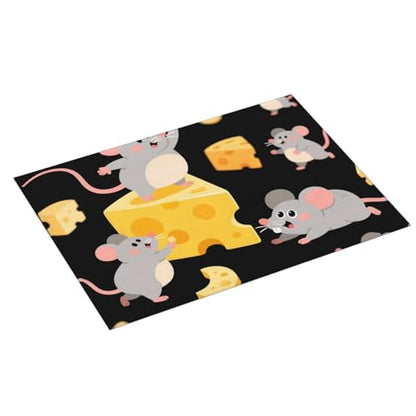 Cute Mouse Cheese Dish Drying Mat For Kitchen Counter Absorbent Reversible Drying Mats Microfiber Kitchen Countertop Protector Dishes Drying Pad Extra Large 18"X24" Dish Mat