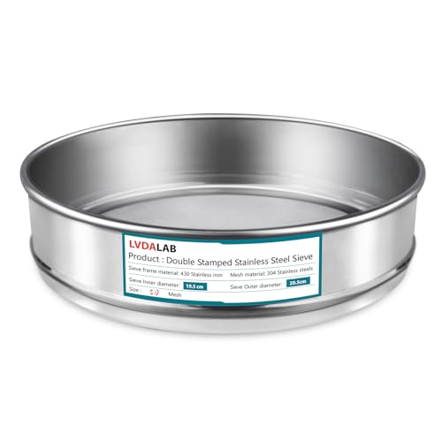 304 Stainless Steel Mesh Lab Sieve, 50 Mesh (0.355mm) Aperture Test Sieve, 7.9Inch(20cm) Diameter Economy Standard Analysis Sample Test Sieves for Industrial Laboratory Homes - size: 50Mesh(0.355mm)/Ф7.9in