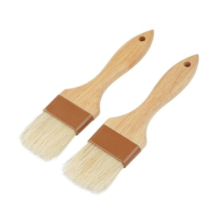Septe 2Pcs Pastry Brushes for Baking Food Brush Basting Brush with Wooden Handle Cooking Brush for Oil and Sauce (2 Inch) - size: 2 Inch