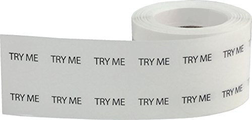 Clear Try Me Stickers, 1/2 Inch Round, 1000 Labels on a Roll - color: Clear