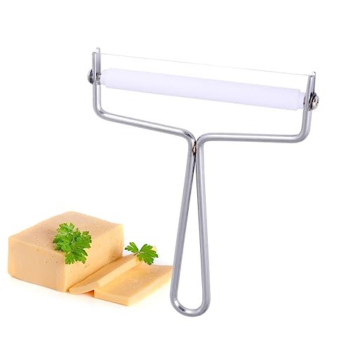 2pcs Stainless Steel Multi-purpose Cheese Slicer and Cream Cutter Efficient Butter Scraper for Kitchen and Bakery Ergonomic Wire Handle Silver Finish
