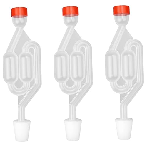 3Pcs Airlocks for Fermenting, S-Shaped Bubble Airlock Set with Rubber Stoppers, Used for Brewing Wine, Beer, Sauerkraut, Pickles Airlocks for Fermenting, Airlock, Air Lock for, Fermenta