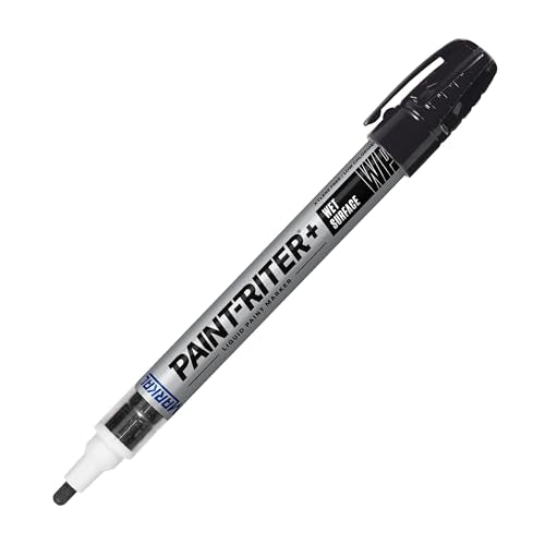 Markal 96933 Paint-Riter+ Wet Surface Liquid Paint Marker, Versatile Surface Compatibility, Bold Mark Size 1.8", Black - color: Black