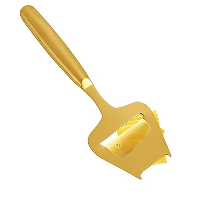 Cheese Slicer Golden Stainless Steel Cheese Cutters for Block Cheese, Cortador de queso, Handheld Plane Cheese Knife for Semi-Hard Cheese, Gold