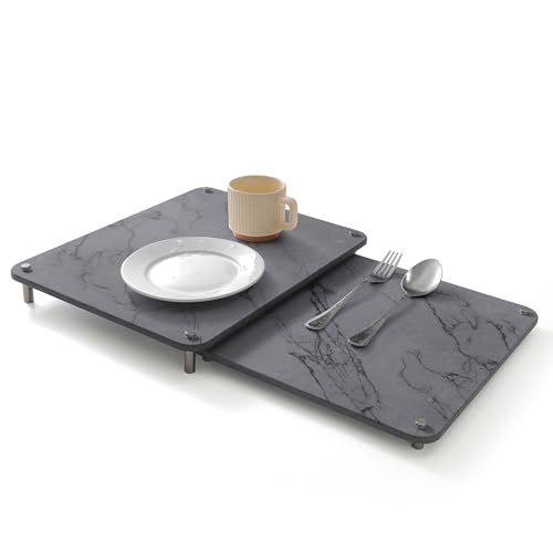 2-Pack Marble Dish Drying Mats for Kitchen Counter, Diatomaceous Earth (Diatomite) Quick-Dry Sink Countertop Pads for Dishes & Utensils, Non-Slip, Easy to Clean,Grey - color: Gray